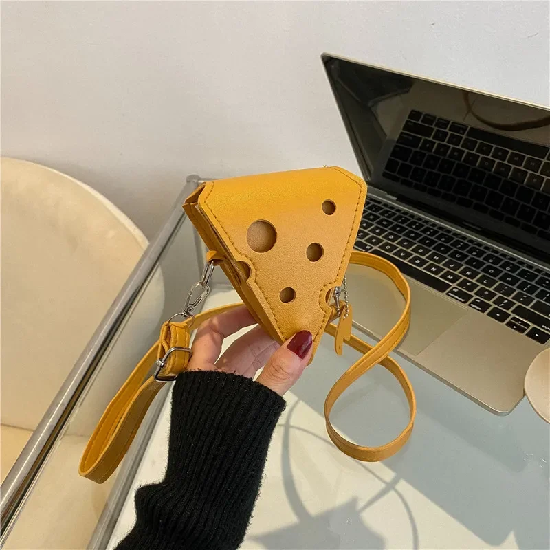 Fashion Lovely Cheese Shape Women Shoulder Bag Yellow PU Leather Girls Underarm Bags Female High Quality Cute Purse Handbag