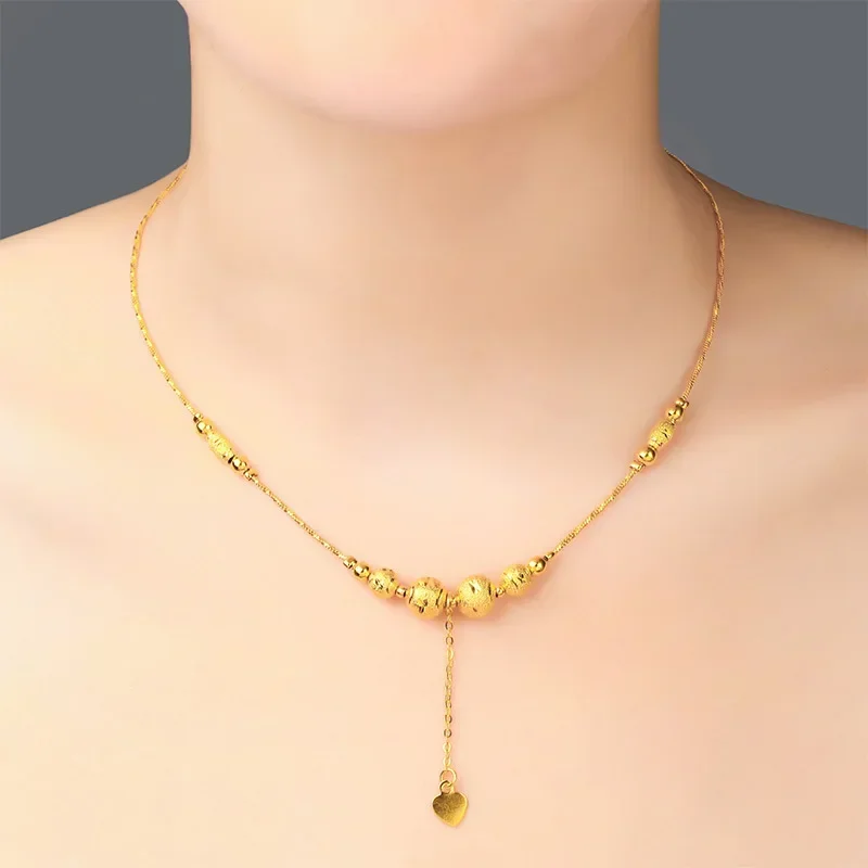 Classic 18 KT Women\'s Gold Color Flower Instagram Necklace Chain for Women\'s Wedding Birthday Necklace Jewelry Accessories Gifts