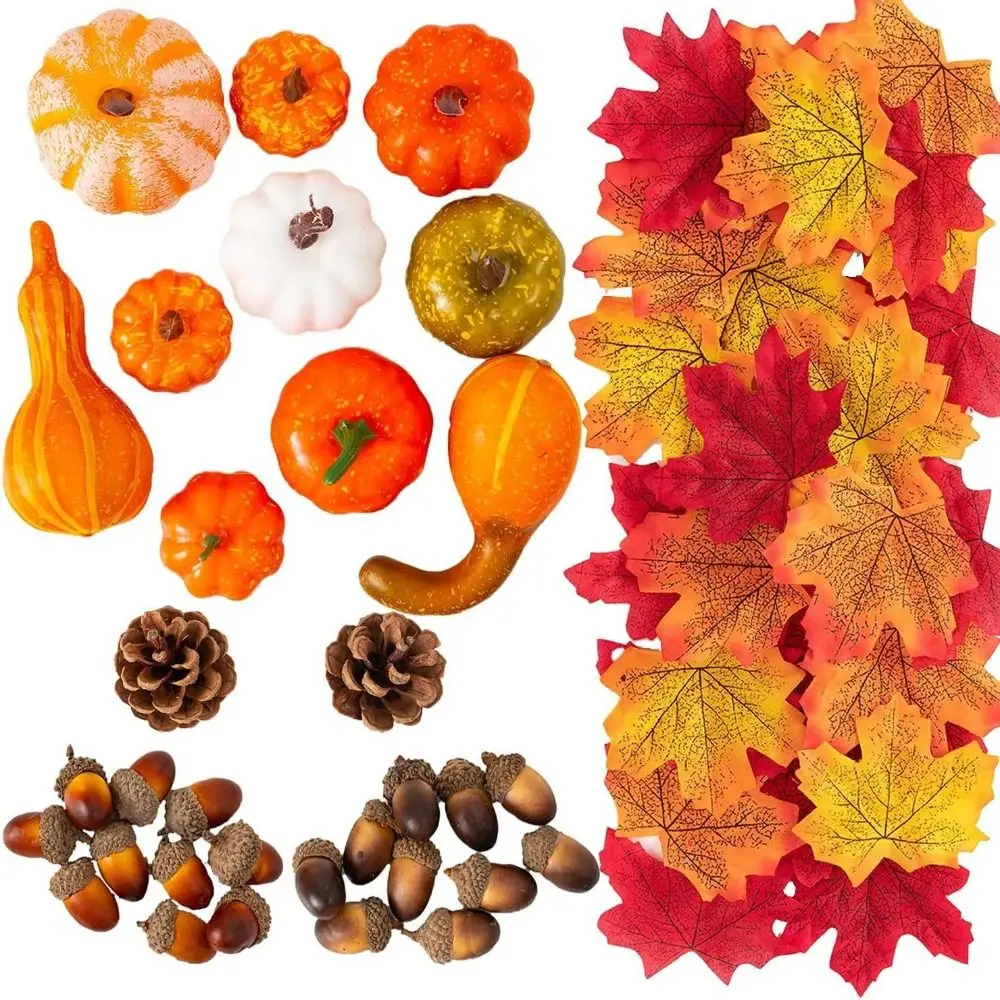 

50Pcs/Pack Maple Leaves Simulated Maple Leaves Plants Handmade Artificial Leaf Plants Silk Flower Leaf Stacked Maple Leaves