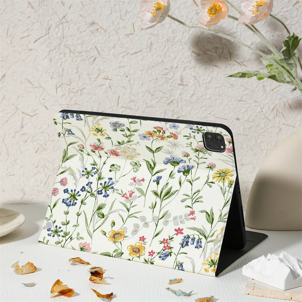 Colored Retro Floral With Pencil Holder Funda Case for iPad Air 5th 4th 10.9 iPad Pro 11 10.2 8 9th Air3 pro10.5 10th 2022 Case