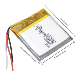 3 Line 603030 3.7V 600MAH Rechargeable Lithium Li-ion Polymer Battery 603028 Batteries