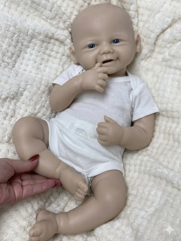 OtardDolls-45cm Open Mouth Solid bebe reborn de silicona Girl Dolls met geworteld haar, handgeschilderde & ongeschilderde huid, reborn pop