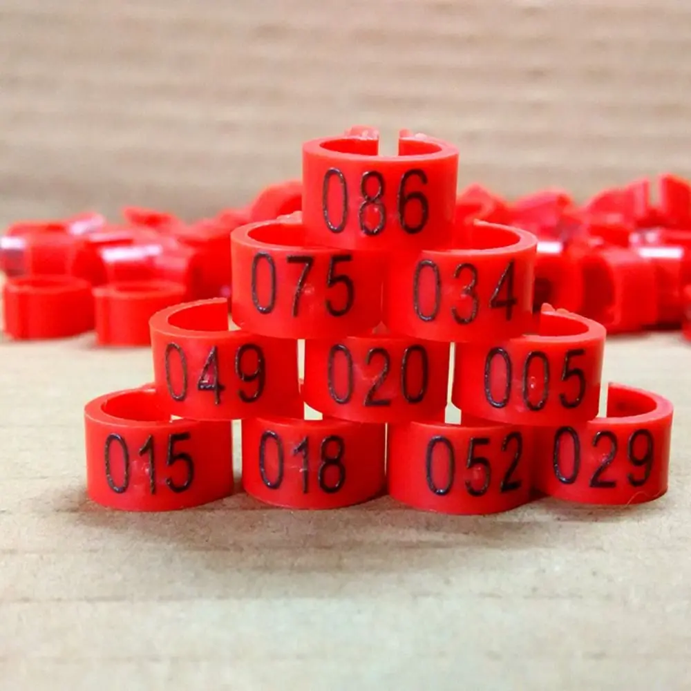 100Pcs with 001-100 Numbered Adjustable Chicken Foot Ring Plastic Chicken Marker Tag Chicken Leg Rings Duck Goose Pigeon