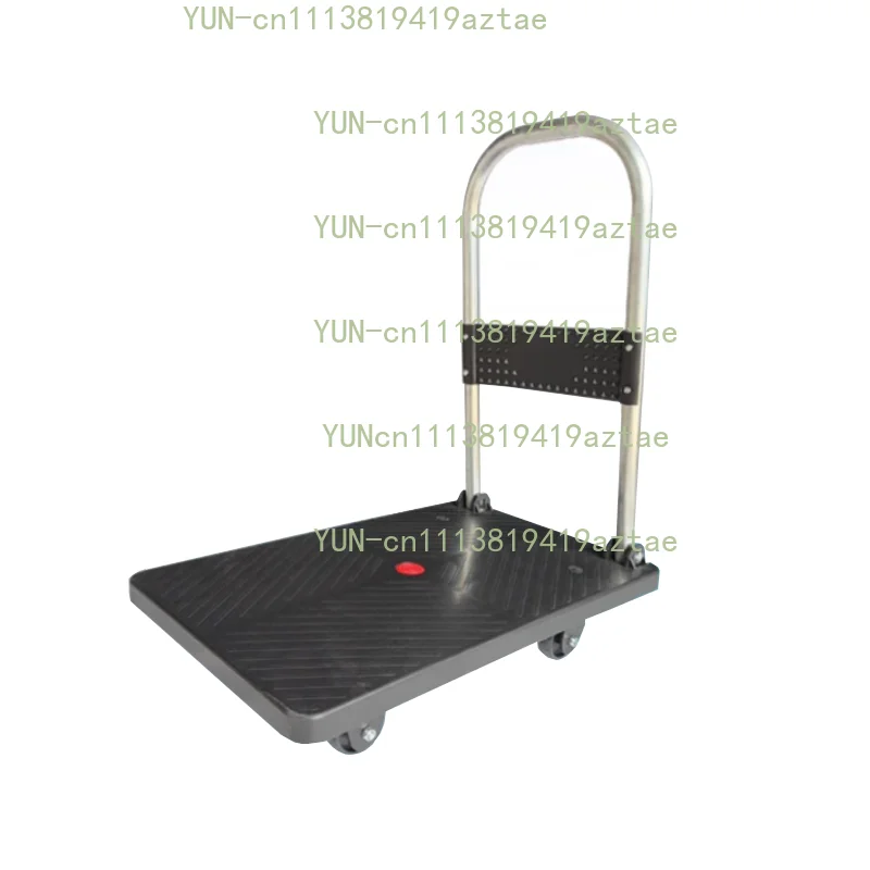 100KG load capacity four-wheel PU trolley 60 * 40 thickened wear-resistant plate household foldable flatbed truck