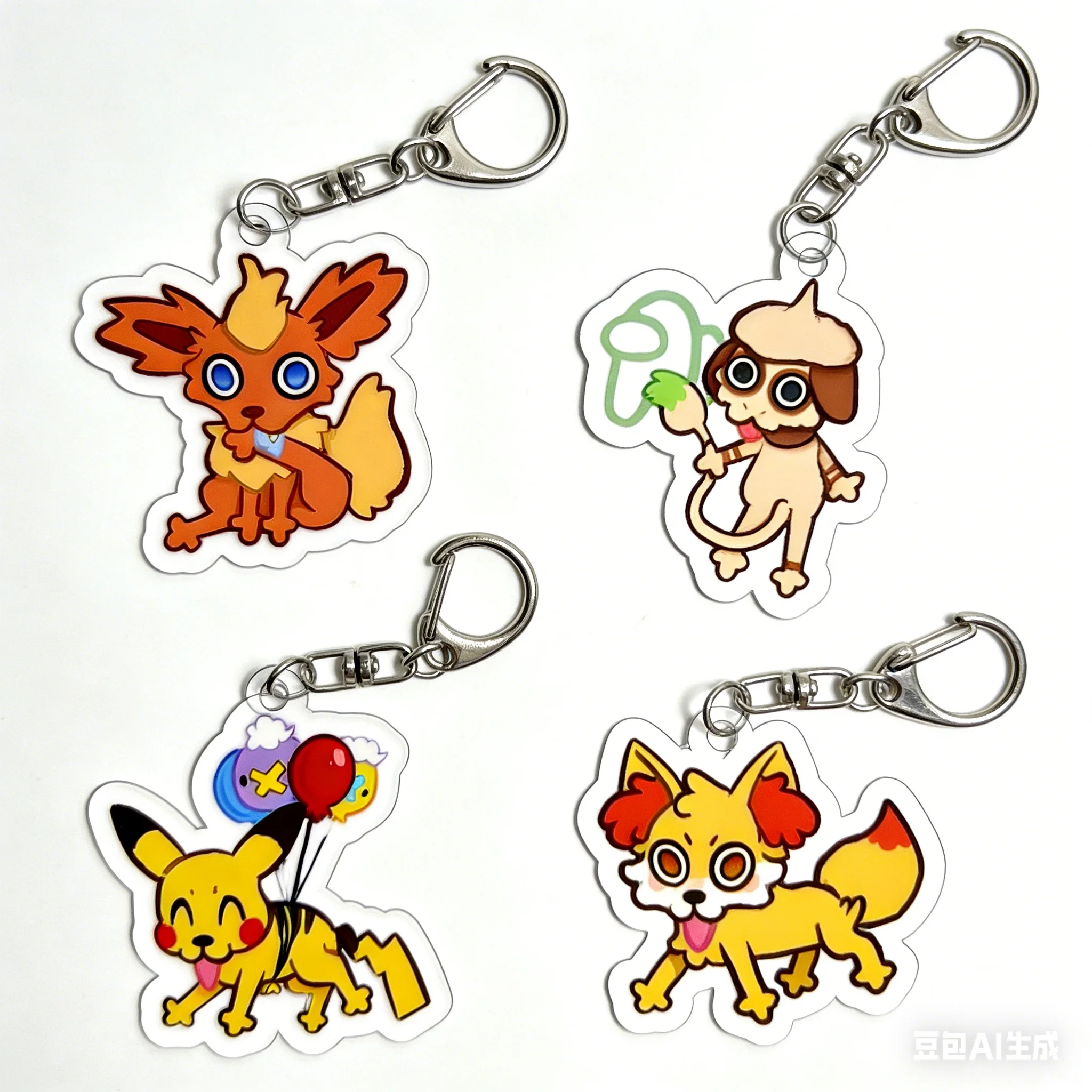 Pocket Canidae Acrylic Keychain Houndour Keyring Anime Bunne