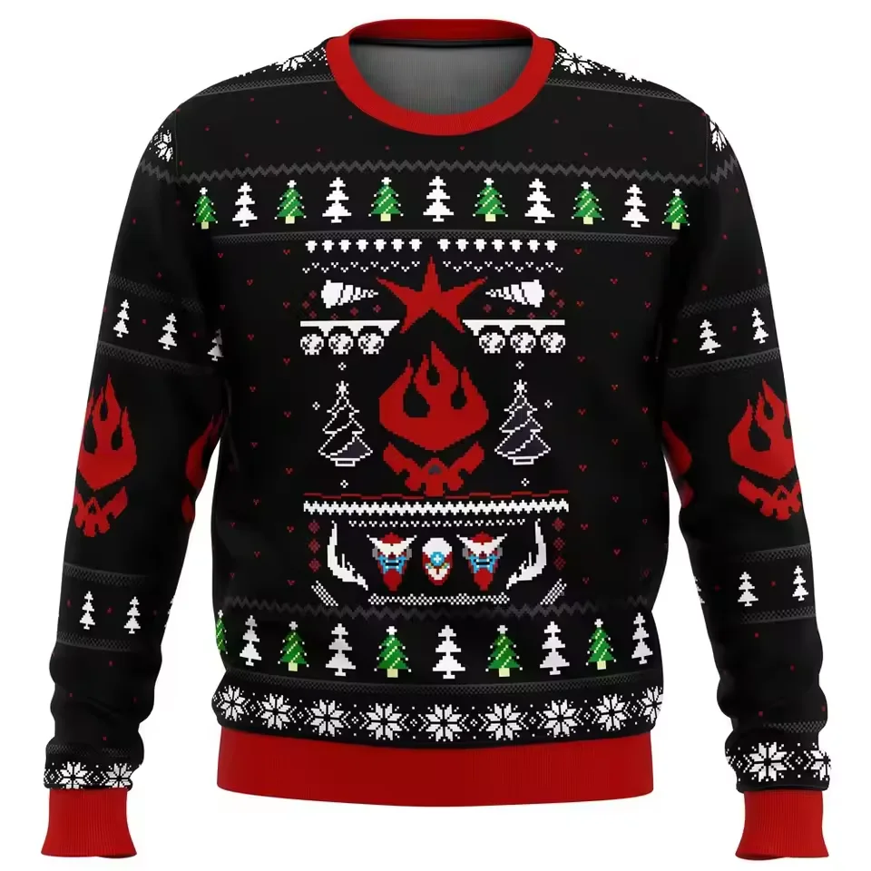 2025 Christmas element ugly sweater with the logo of the Interstellar Zerg, casual and trendy hoodie for game enthusiasts