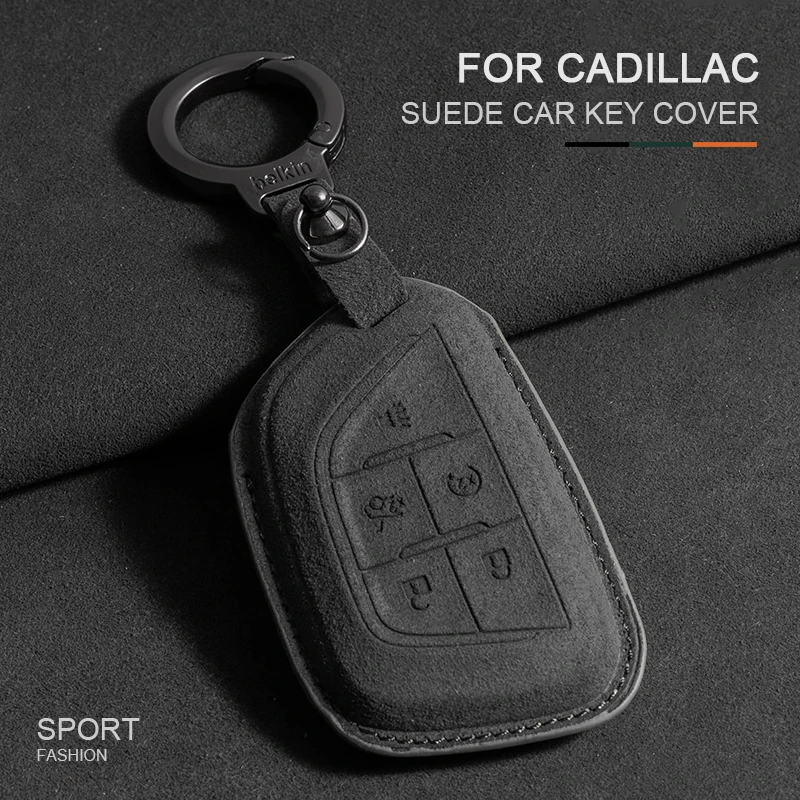 

Car Key Fob Cover Case Shell For Cadillac Escalade CT4 CT4-V CT5 XTS CT6 C8 For GMC Yukon 2021 2022 Keychain Keyring Accessories