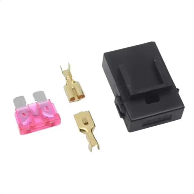 【5-1Set】Fuse Holder with Crimp Terminal Middle Fuse for Car Auto Connector 1A 2A 3A 4A 5A 7.5A 10A 15A 20A 25A 30A 40A 45A 50A