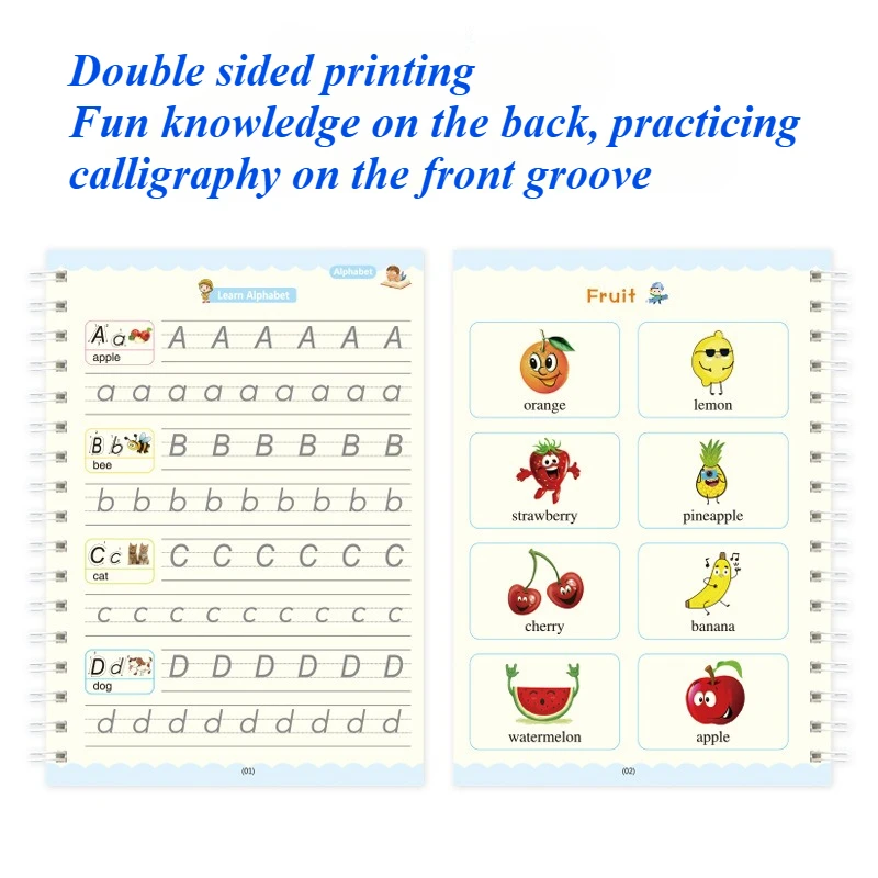 Magic Practice Copybook Pen Preschools Kids Calligraphy English Verison Free Wiping Children Reusable Writing Book
