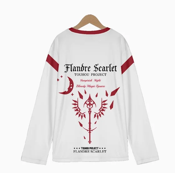 Camiseta de manga larga del Anime Touhou Project Remilia Scarlet para hombre y mujer, disfraz de Cosplay, Tops sueltos informales para estudiantes, 2024