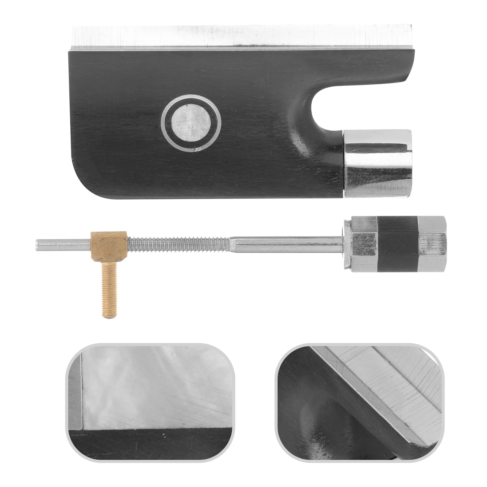 

Violin Bow Instrument Part Tail Library Frog Screw Black Replacement Parts Student