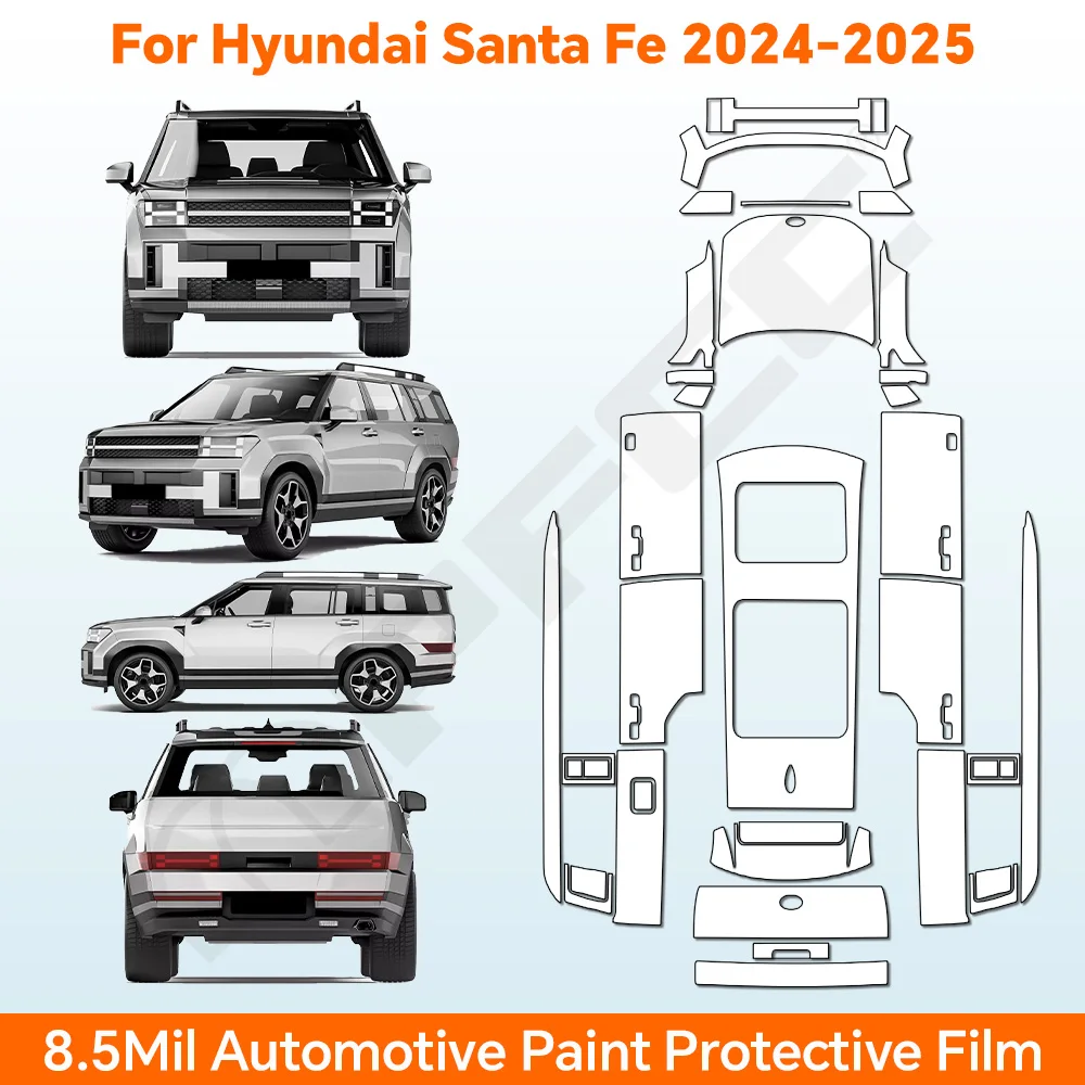 

TPU For Hyundai Santa Fe 2024-2025 Full Car Precut Paint Protection 8.5Mil Film Clear PPF Transparent Body Accessories Styling