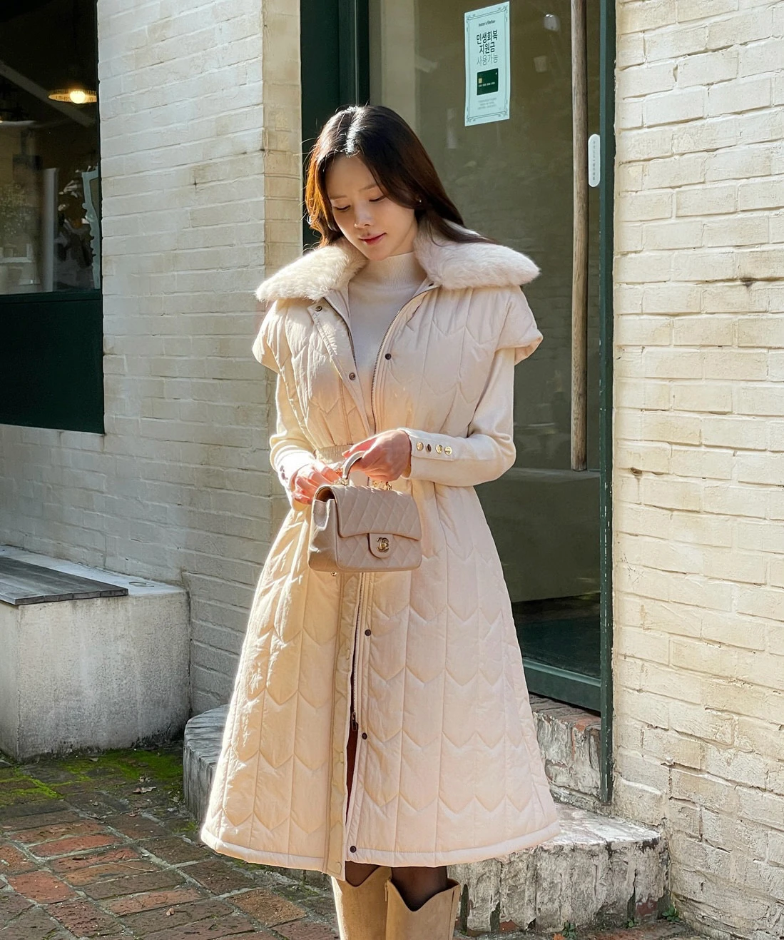 

Модная женская утепленная хлопковая куртка средней длины для осени и зимы, с эффектом похудения, на талии с завязками, для повседневной носки