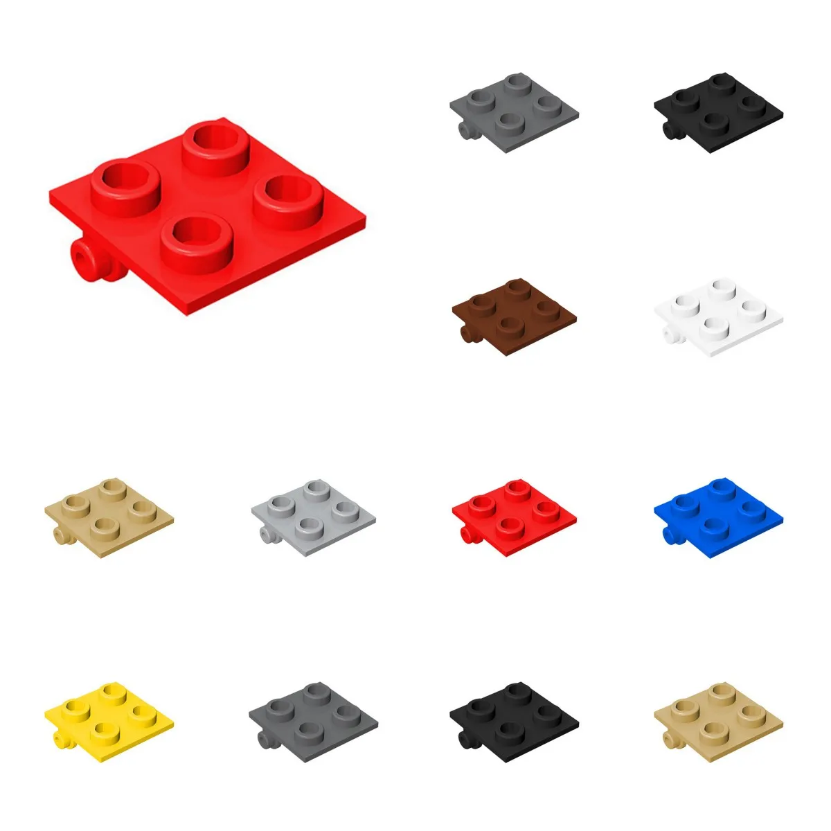 50pcs 6134 Hinge Brick 2 x 2 Top Plate Bricks Collections Bulk Modular GBC Toys For Technical MOC Buildings Block Compatible