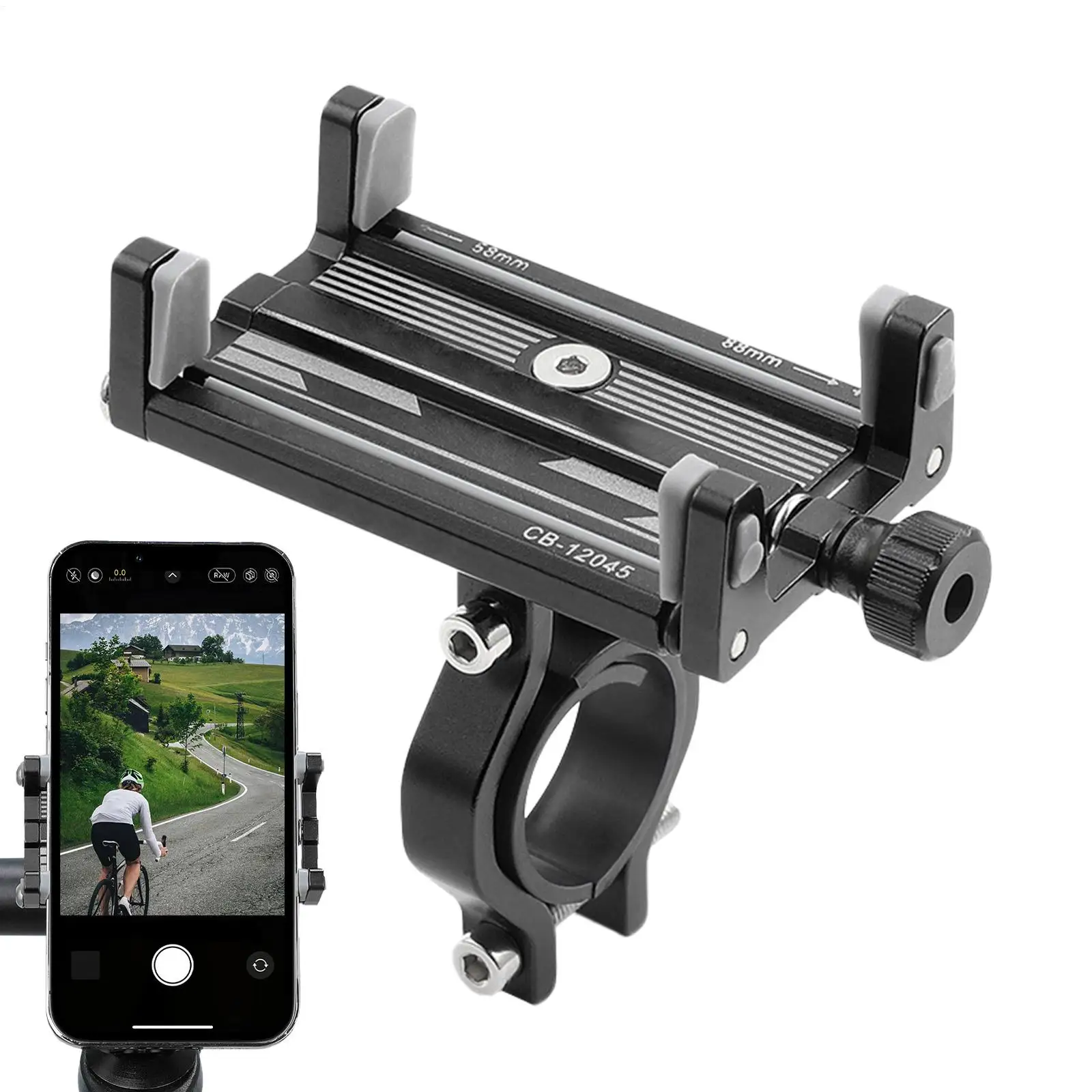 Fahrrad-Telefonhalter, 4 Klauen-Design, Lenkerclip, 360 Grad drehbar, Roller-Telefon-Clip, Lenker-Cradle, Fahrradständer-Halterung