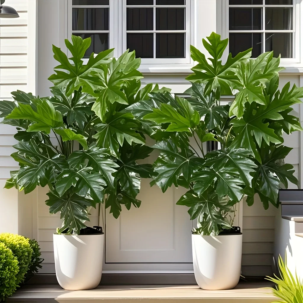 2cps 65 cm Simulierte Grüne Pflanze Papaya Blätter Künstliche Dschungel Palme für Haus Garten Party Dekoration 2026 Neue jahr – Detail 4