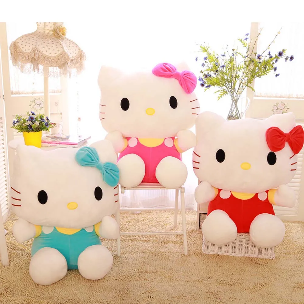 Juguete de peluche de Hello Kitty, muñeco de peluche Sanrio Kawaii, animales de peluche, cojín suave lindo, almohada para sofá, decoración del