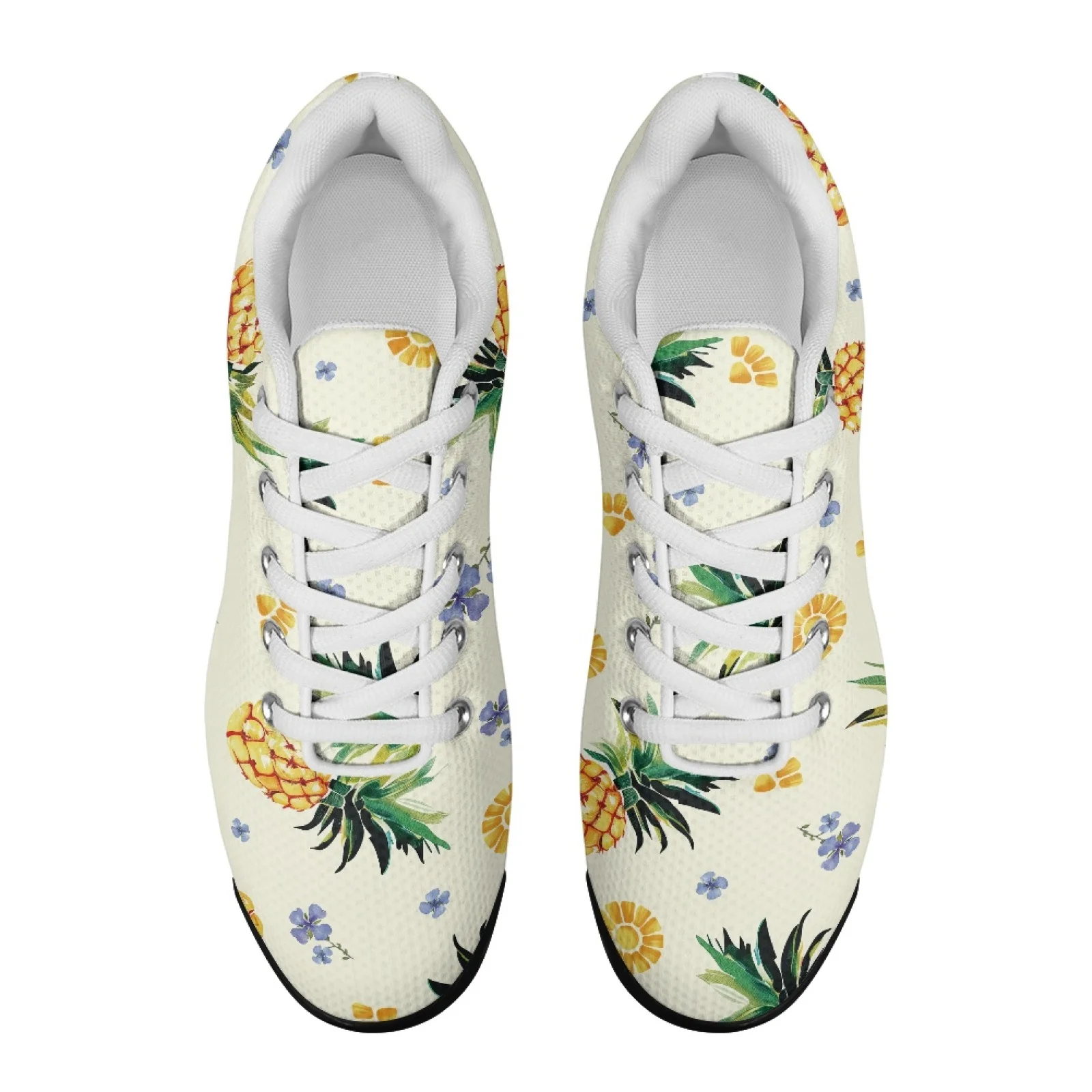 XIXIRIMIDO Air-Cushioned Sneakers Women's Running Shoes Men's Commuter Sport Lightweight Breathable Soft Comfortable Pineapple