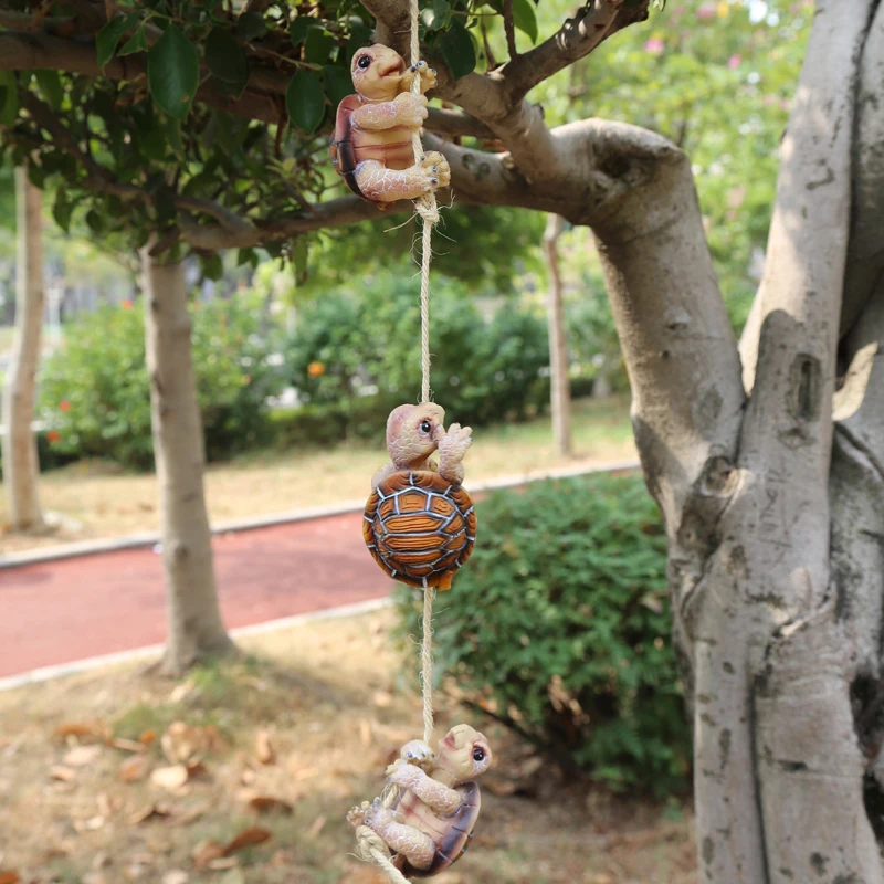 3pcs/sets of hanging tree frogs tortoise bonsai decorations outdoor courtyard garden cartoon animal home accessories