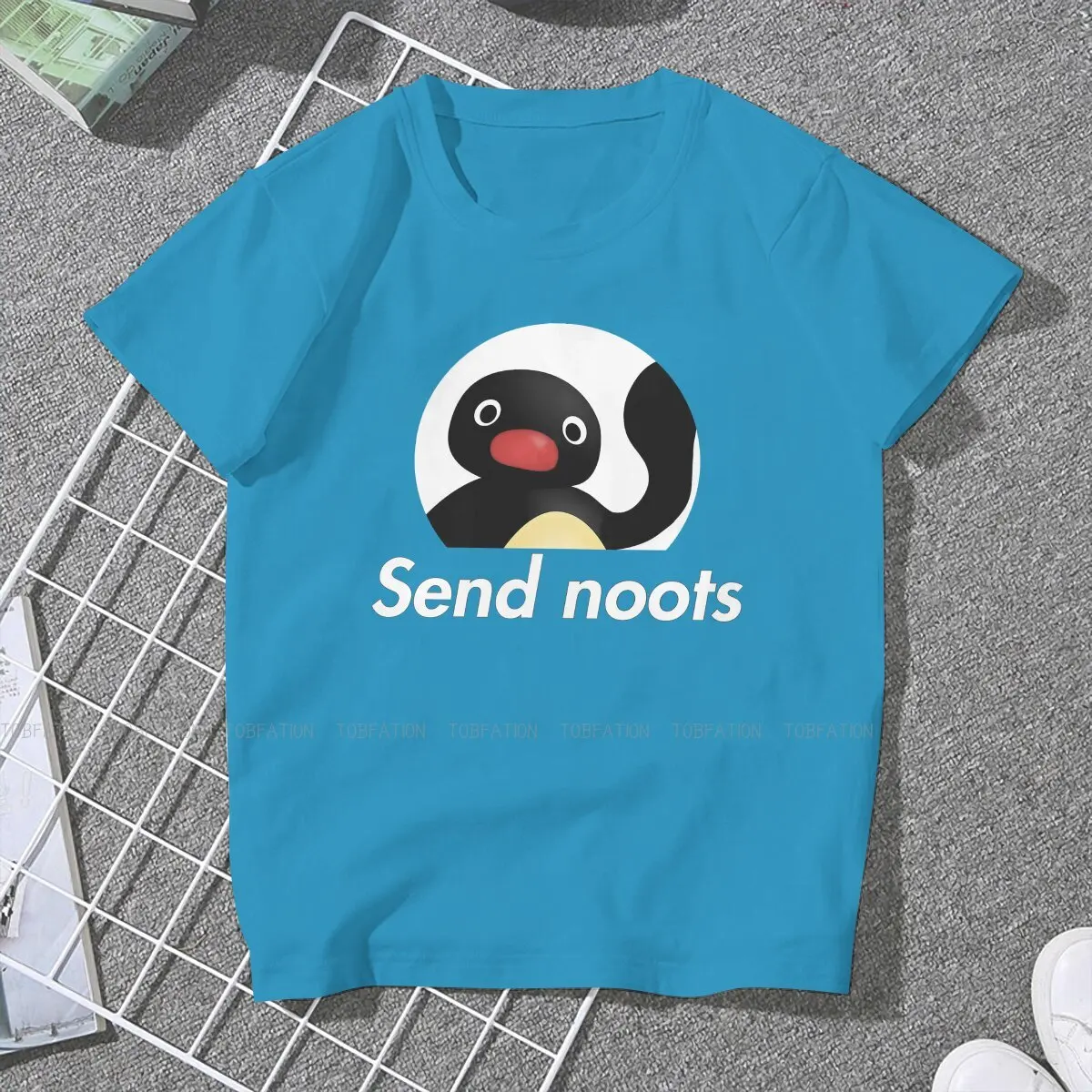 Send Noots Women Clothing Pingu Penguin Anime Graphic Female Tshirts Vintage Grunge Loose Tops Tee Kawaii Girls Streetwear