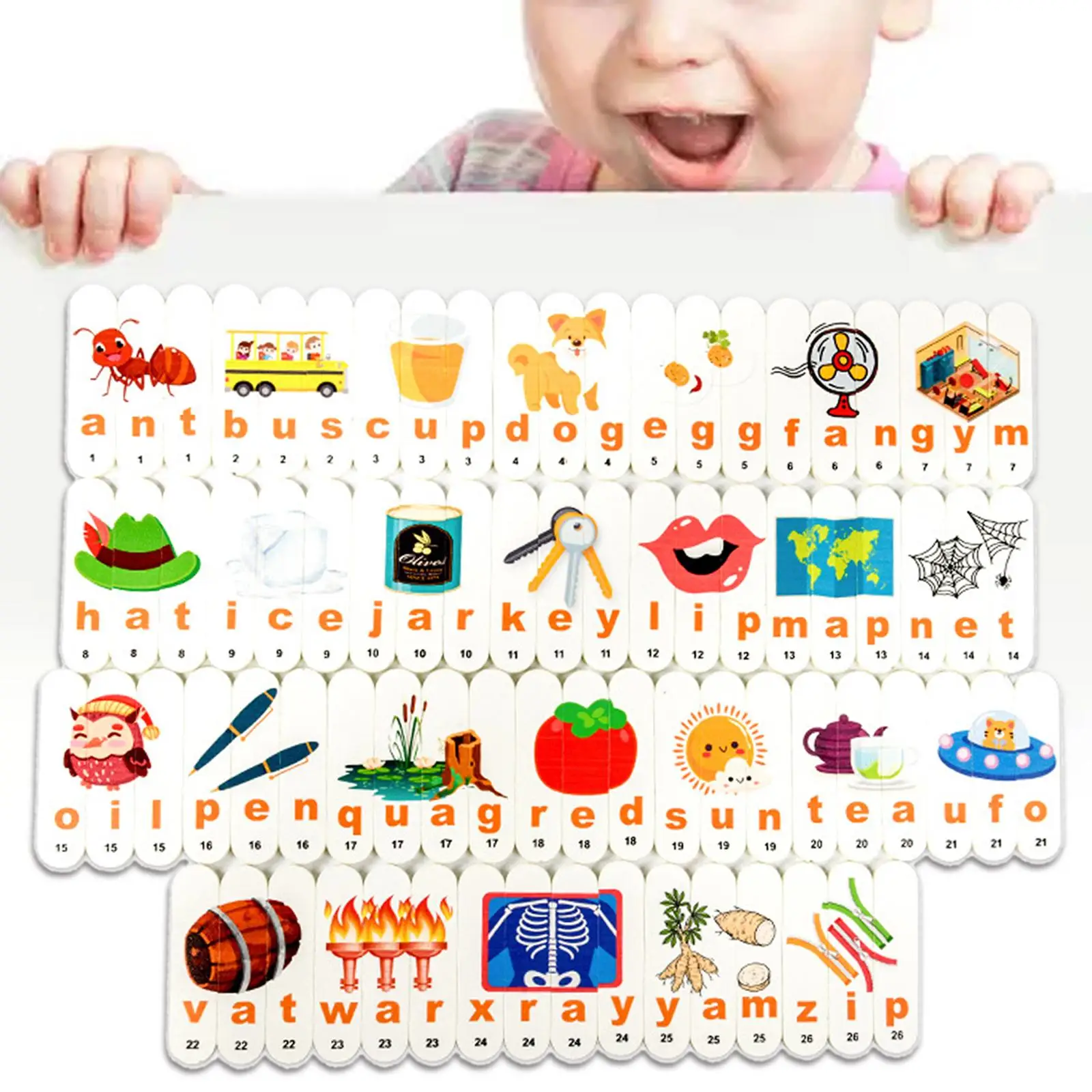 Jogo de cartas correspondente alfabeto ortografia jogo e feitiço divertido brinquedo sensorial blocos de madeira de motor fino para 4-6 anos de idade festa em casa