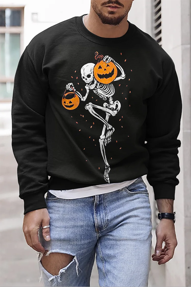 

3D print pattern: men's crewneck sweatshirt, casual style, hip-hop fan biker style