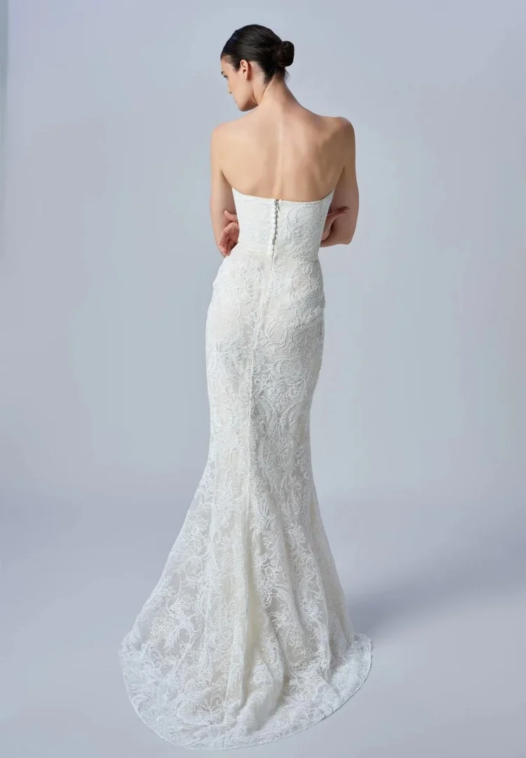 マーメイドウェディングドレス レース ベスティード・デ・ノビア 取り外し可能な長袖 シンプルでエレガントな白いドレス シビルウェディング オーダーメイド 花嫁