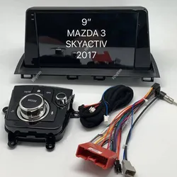 Car Fascia Trim Kit with Handle For MAZDA 3 2014-2018 Installation Facia Dash Panel Car DVD Frame For 2DIN 9 inch Radio Player