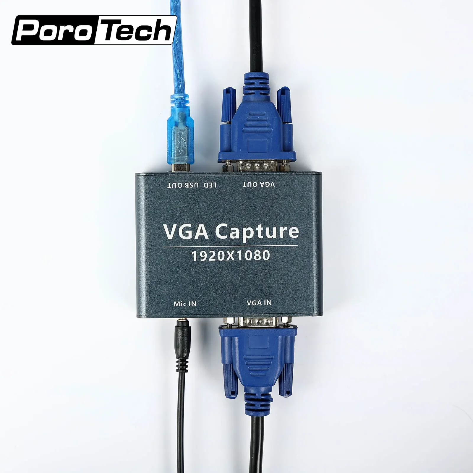 VGA Video Converter Comes with two VGA cables to convert VGA to USB video signal Compatible with all computers mini size