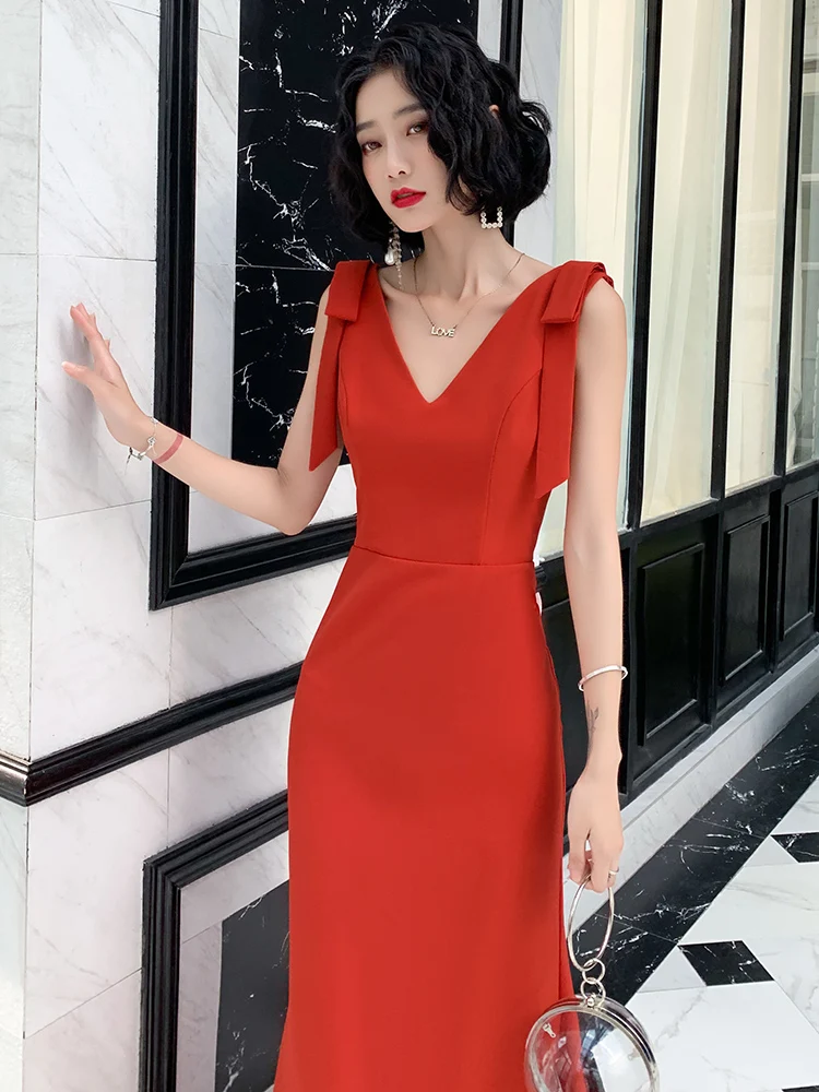 

Элегантное длинное вечернее платье для женщин, новинка 2025 года, простое, но изысканное, для банкетов, выступлений и вечеринок