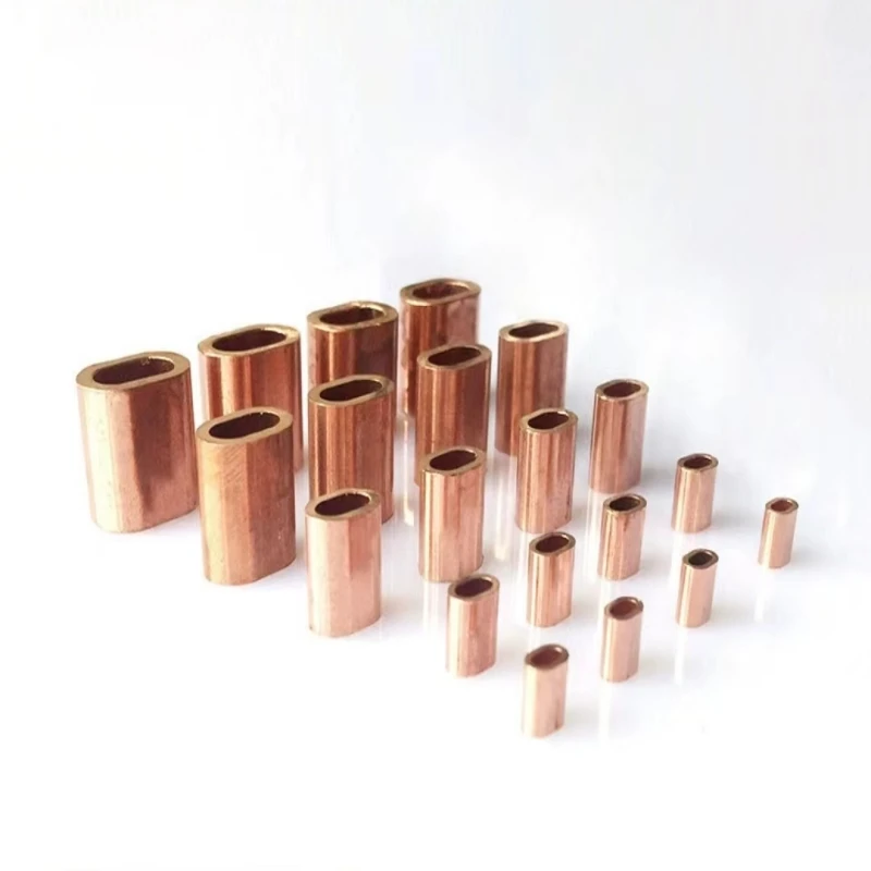 M1.0 M1.5 M2 M2.5 M3 -M6 Copper Casing Wire Rope Ferrule Cable Ties Crimpin Sleeve Oval Clip Wire Rope Clamp Copper Wire clamp