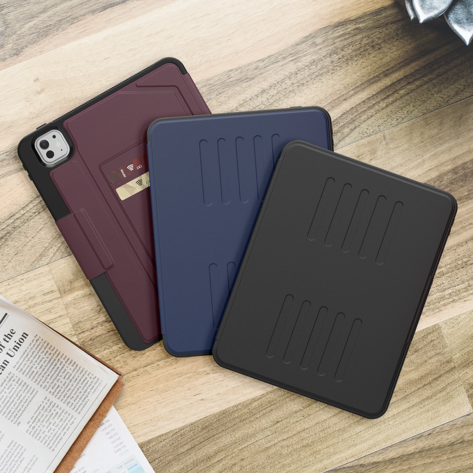 For IPad Air5 10.9 Pro 11 13 inch M5 M4 M3 M2 Magnetic Flip Shockproof Rugged Tablet Case Smart Stand Pencil Holder Wallet Funda