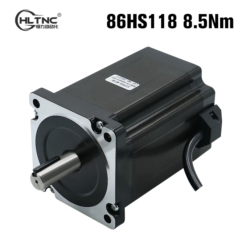 HLTNC 86mm Nema34 Stepper Motor 118mm Length 8.5N.m torque 14mm Single Or Dual Shaft 4 wire hybrid 2 phase motor For CNC Router