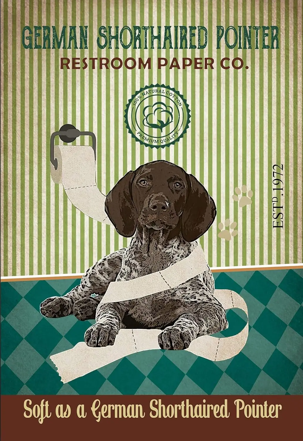 Vintage Tin Sign German Shorthaired Pointer Restroom Paper Co Metal Poster Retro Plaque Wall Decor Gift For Garden Men Cave sign