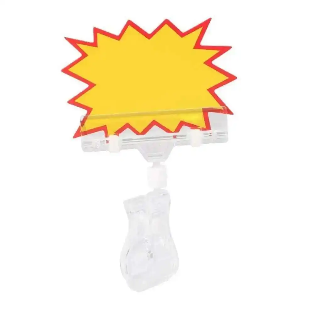 1pc Clear POP Advertising Clips Plastic Sign Price Display Label Tag Clip Holders In Supermarket Retails Label Holder Clamp
