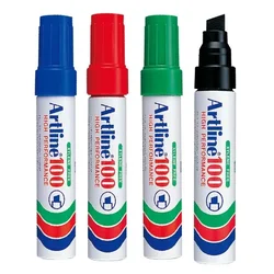 Japan Artline square head oily marker pen can be inked with EK-100 quick drying, waterproof, and fade resistant thick stem pen