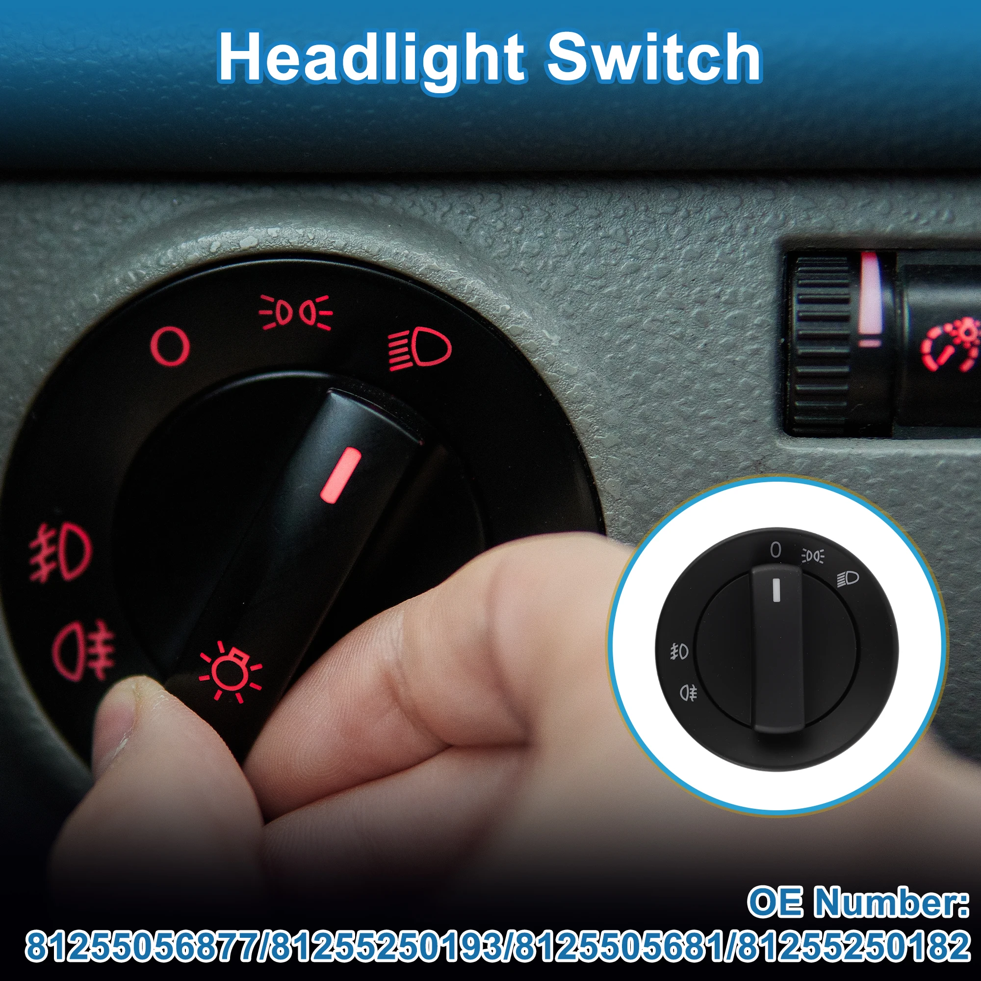 

UXCELL Headlight Switch for MAN TGS 2006-2021 for MAN for TGX 06-21 No.81255056877 1 pc
