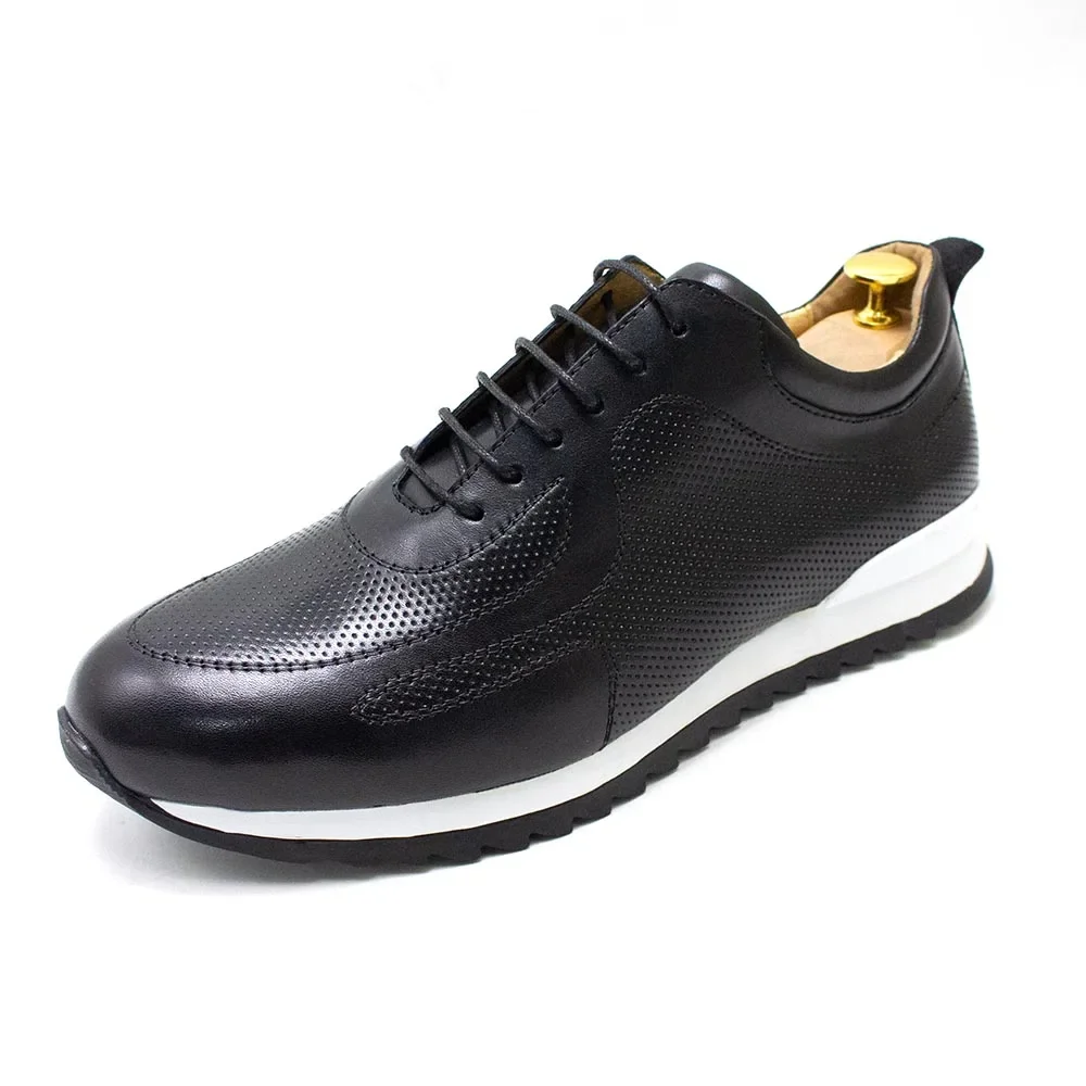 Luxury Mens Genuine Leather Sneakers Lace-Up Comfortable Oxford Classic Casual Shoes for Men Outdoor Street Travel Flat Footwear image 3