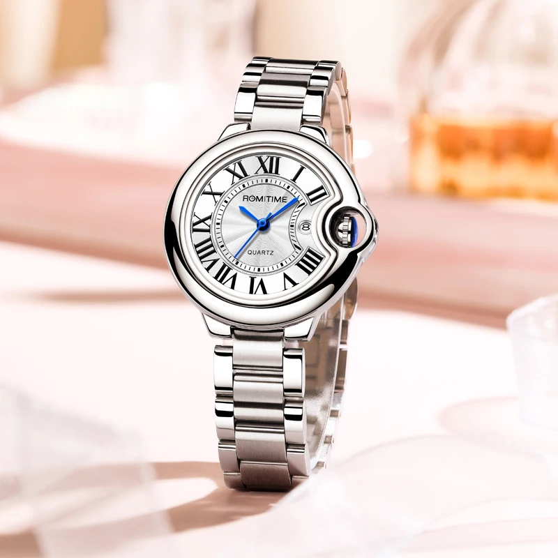 

ROMITIME Роскошные женские кварцевые часы Элегантный и романтический стиль Дисплей календаря 30 м Водонепроницаемые часы для женщин