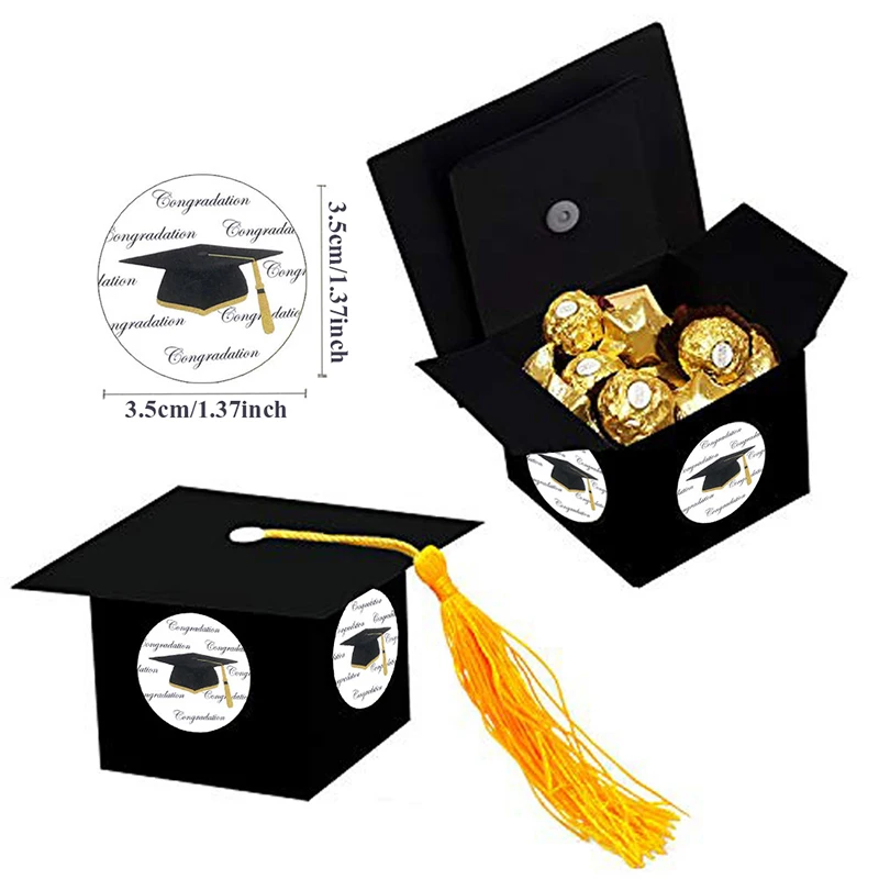 ﻿ ﻿   24 قطعة قبعة التخرج البكالوريوس على شكل ملصقات التسمية الخريجين ديكور ذاتي الصنع هدية ختم تسميات تهنئة غراد حفلة لصالح المورد