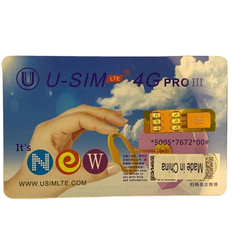 Usim 4GPro Unlock SIM-kaart voor Phone13/12/11/ProMax/XR Smart-decodable chip naar SIM-kaarten