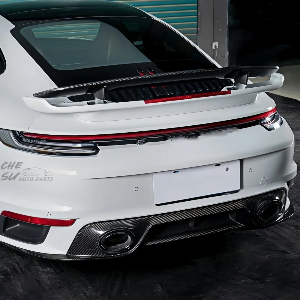 High Quality OEM Style Dry Carbon Fiber Rear Diffuser, Rear Bumper Lip Body Kit Upgrade for Porsche 992 Turbo S