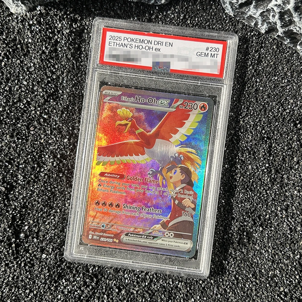 2025 DRI ETHAN'S HO-OH ex Angielska Wersja Karta PTCG Rzadka Karta Kolekcjonerska Flash Klasyczna Kolekcja Anime Karta Urodzinowa Prezent