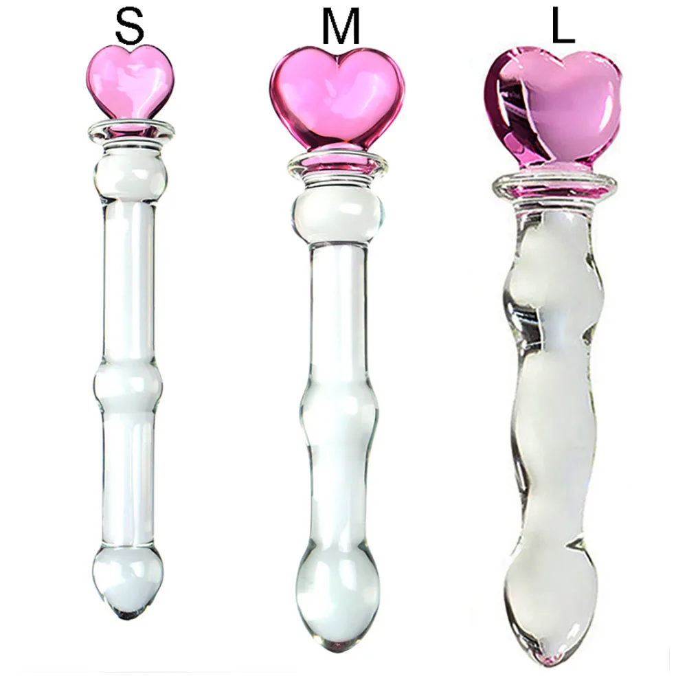 Pink Glass Anal Plug Cute Glass Anal Dildos For Women Smooth Glass Butt Plug Prostate Massage G-Spot Stimulation Sex Toy