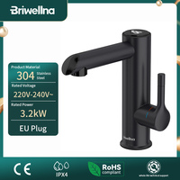 Briwellna Electric Warer Heater Faucet Stainless Steel Heating Tap For Bathroom 220V Hot Water Faucet Mini Flowing Water Heater