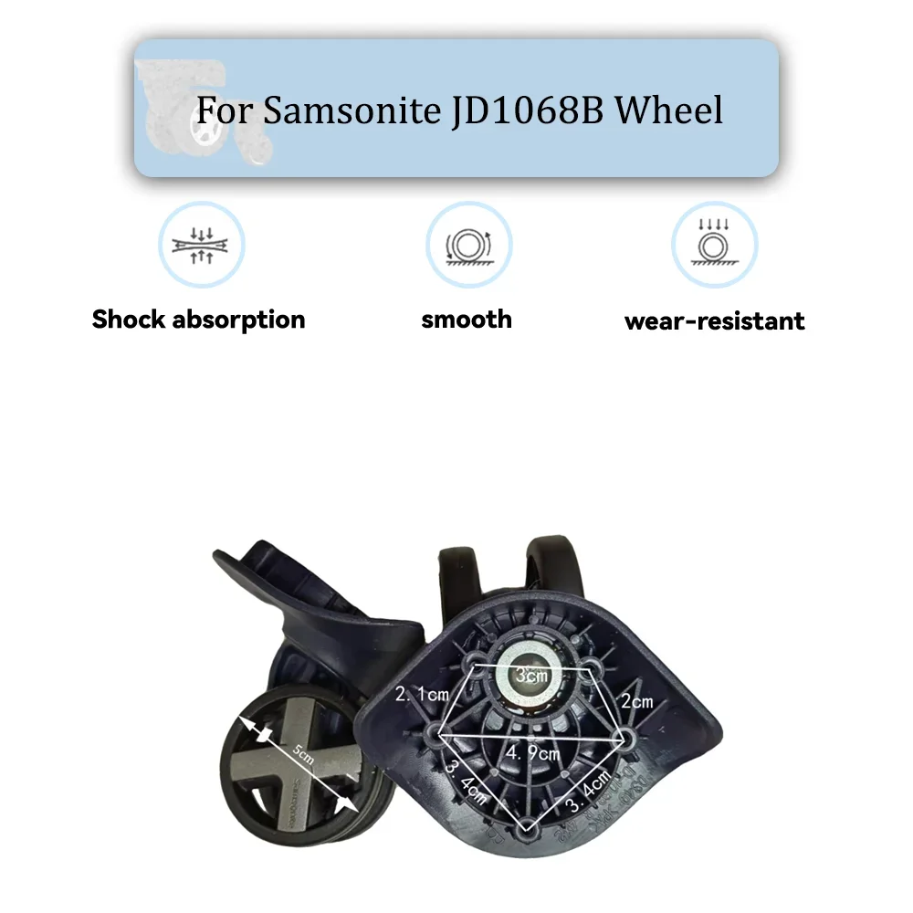 

For Samsonite Universal Wheel Black Replacement Suitcase Rotating Silent Smooth Shock Absorbing Wheel Accessories Wheels