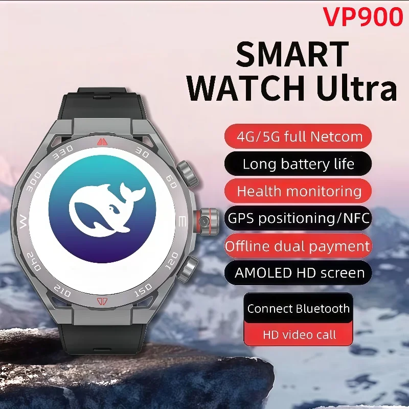 

Смарт-часы 2025 года, GPS-навигация, AMOLED HD-экран, фитнес, 4G, SIM-карта, камера, видеозвонок, водонепроницаемый