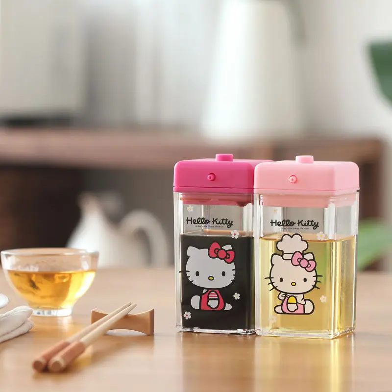 Hello Kitty Oil Can Anime Sanrio serbatoio dell\'olio a prova di perdite sigillo di controllo dell\'olio quantitativo cucina salsa di soia per uso