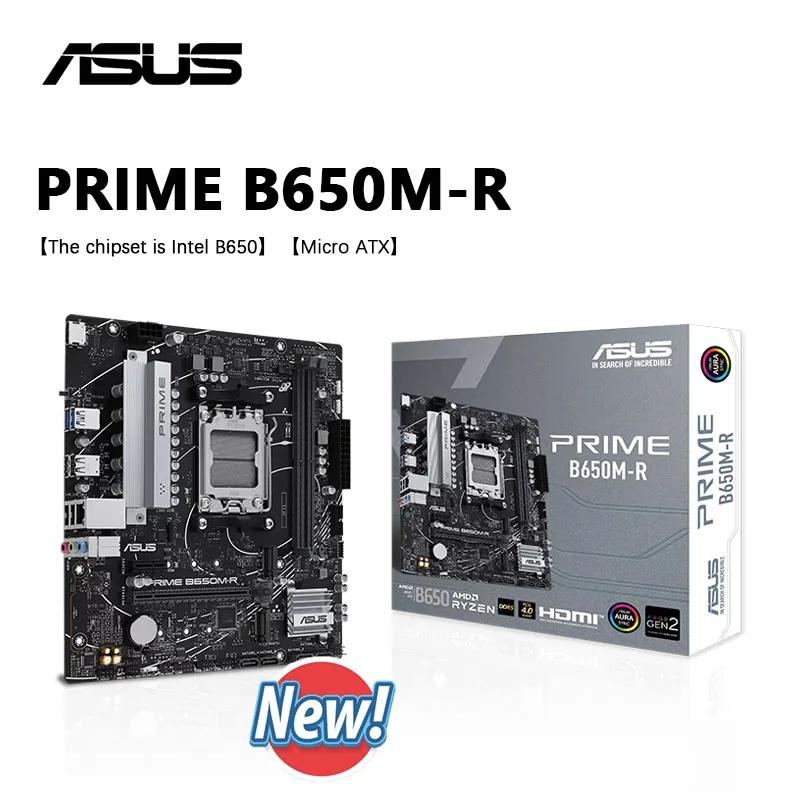 

ASUS New PRIME B650M R AMD B650 Supports 96GB AMD Ryzen ™ 7000 8000 9000 Series Motherboard Socket AM5