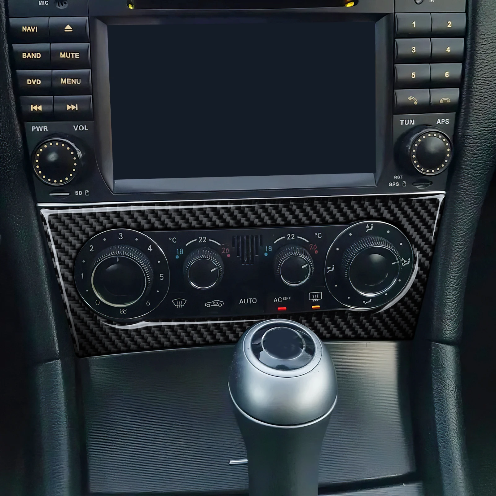 Kohlefaser-Innenaufkleber. Auto-Mittelkonsole Schalthebel-Verkleidung Für Mercedes Benz CLK A209 C209 (2002-2010) Zubehör. – Detail 22